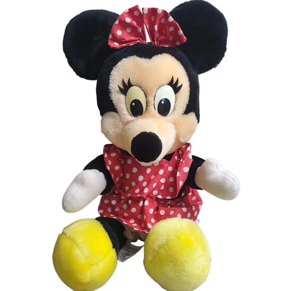 Vintage Disneyland Walt Disney World Minnie Mouse Plush Polka Dot Dress Stuffed